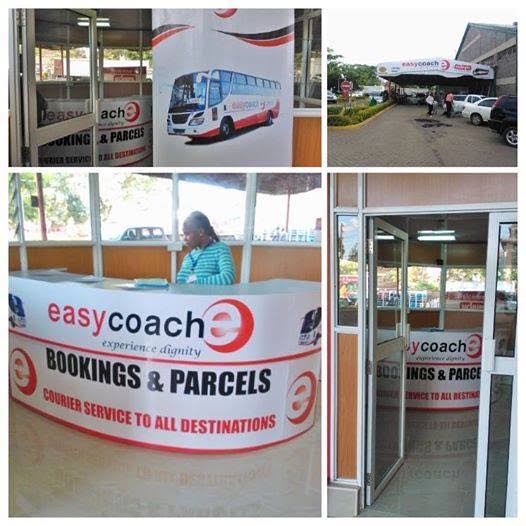 Easy Coach bookings and parcels counter at a branch office